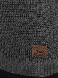 Solid Herren Strickpullover - SDTerrance in grau