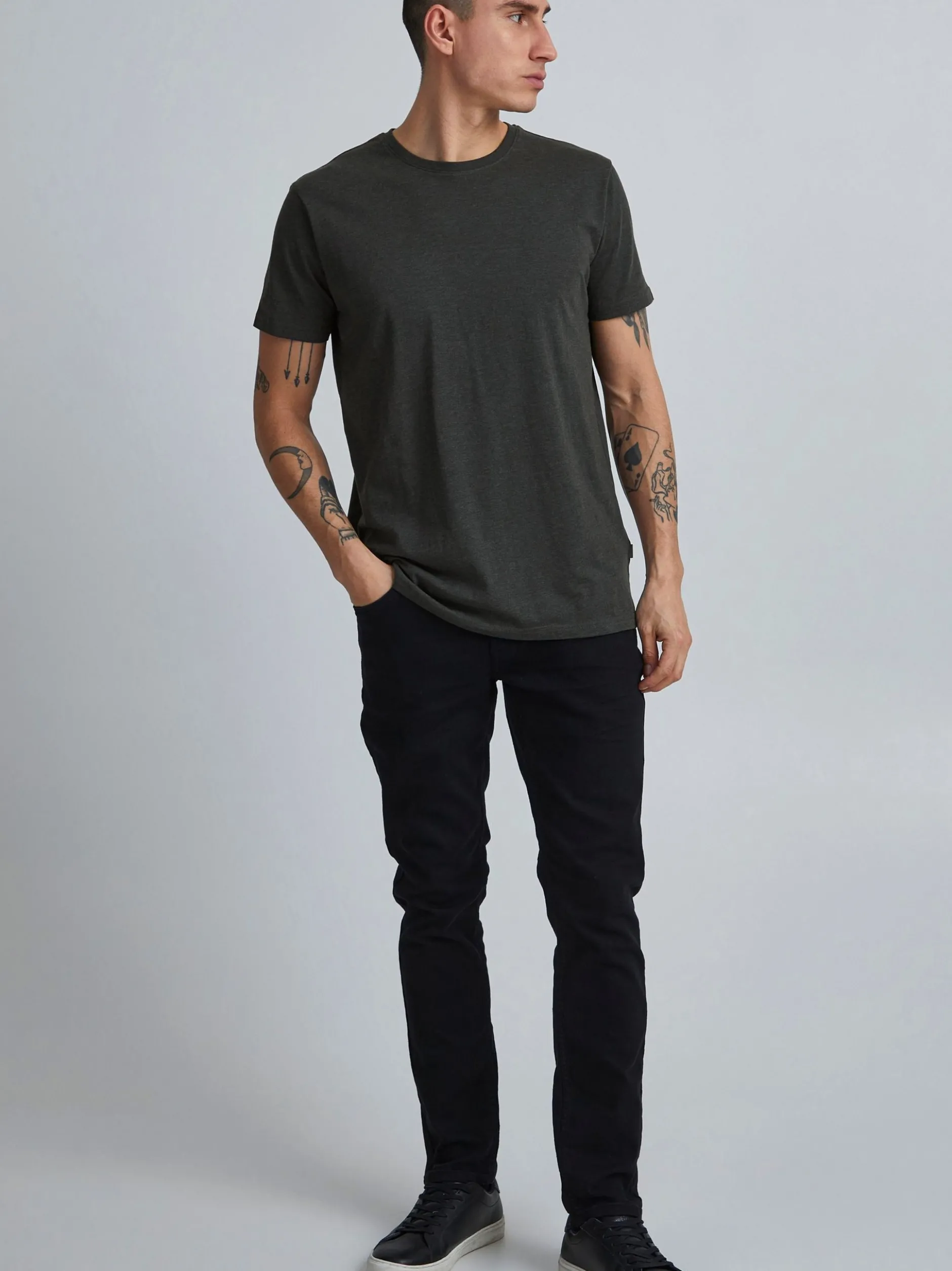Solid Herren T-Shirt - SDRock in grau