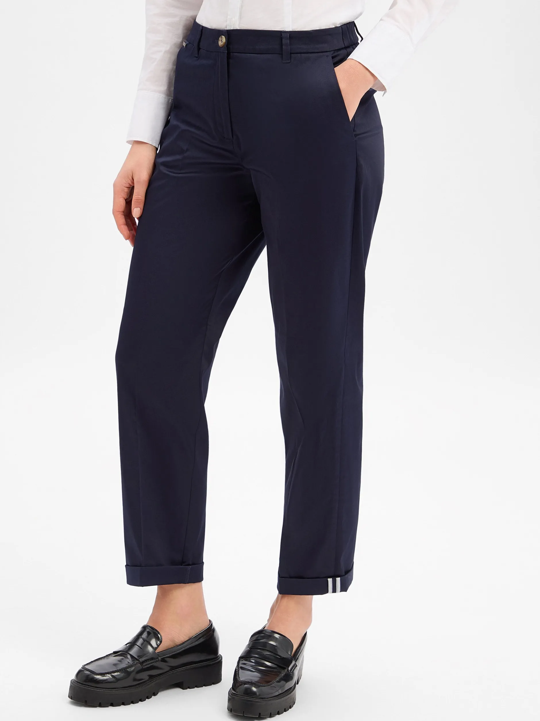 s.Oliver BLACK LABEL Damen Chino in marine - Länge: lang