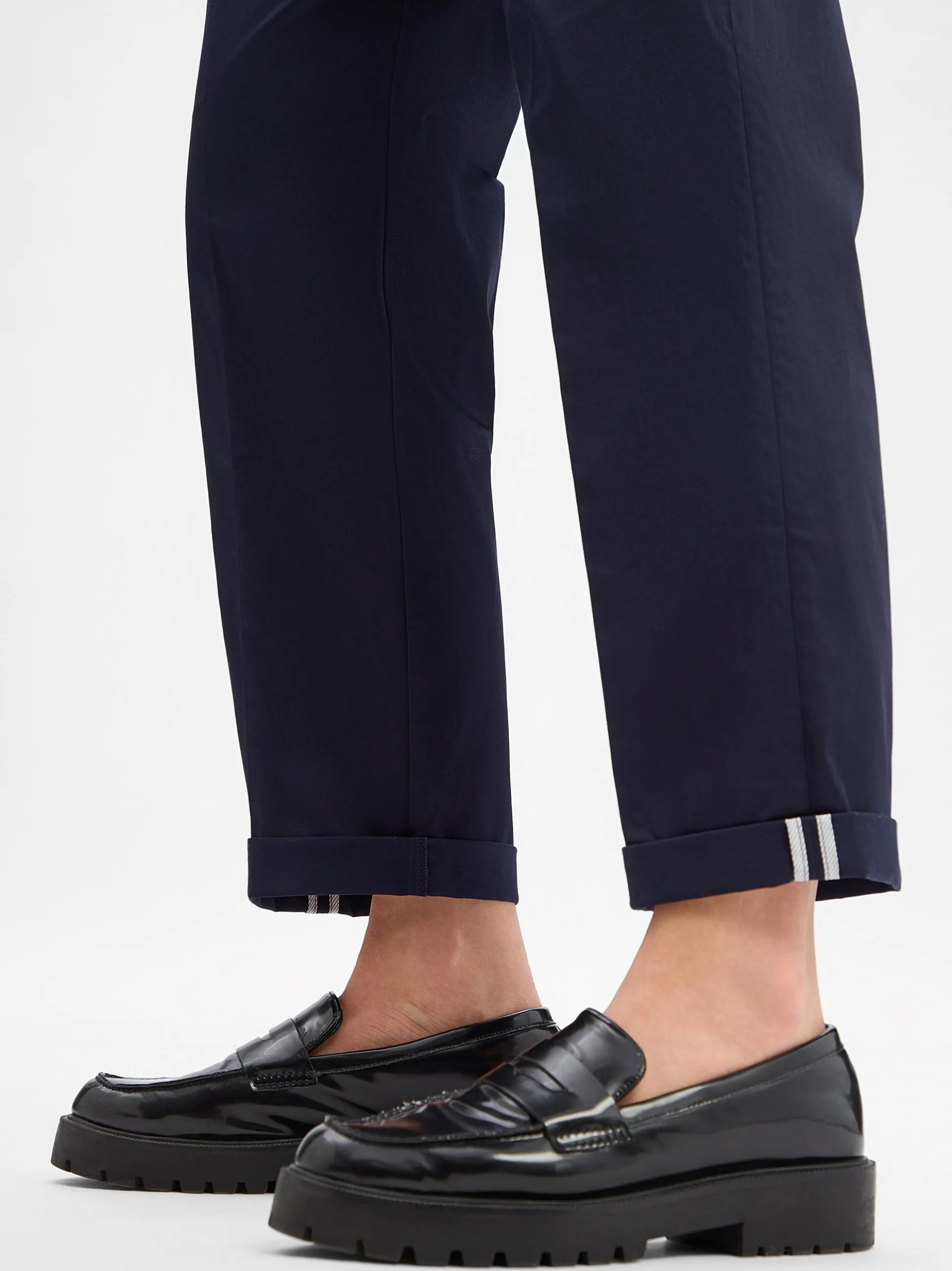 s.Oliver BLACK LABEL Damen Chino in marine - Länge: lang