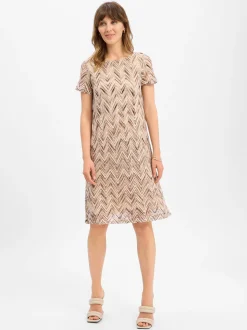 s.Oliver BLACK LABEL Damen Häkelkleid in beige schoko