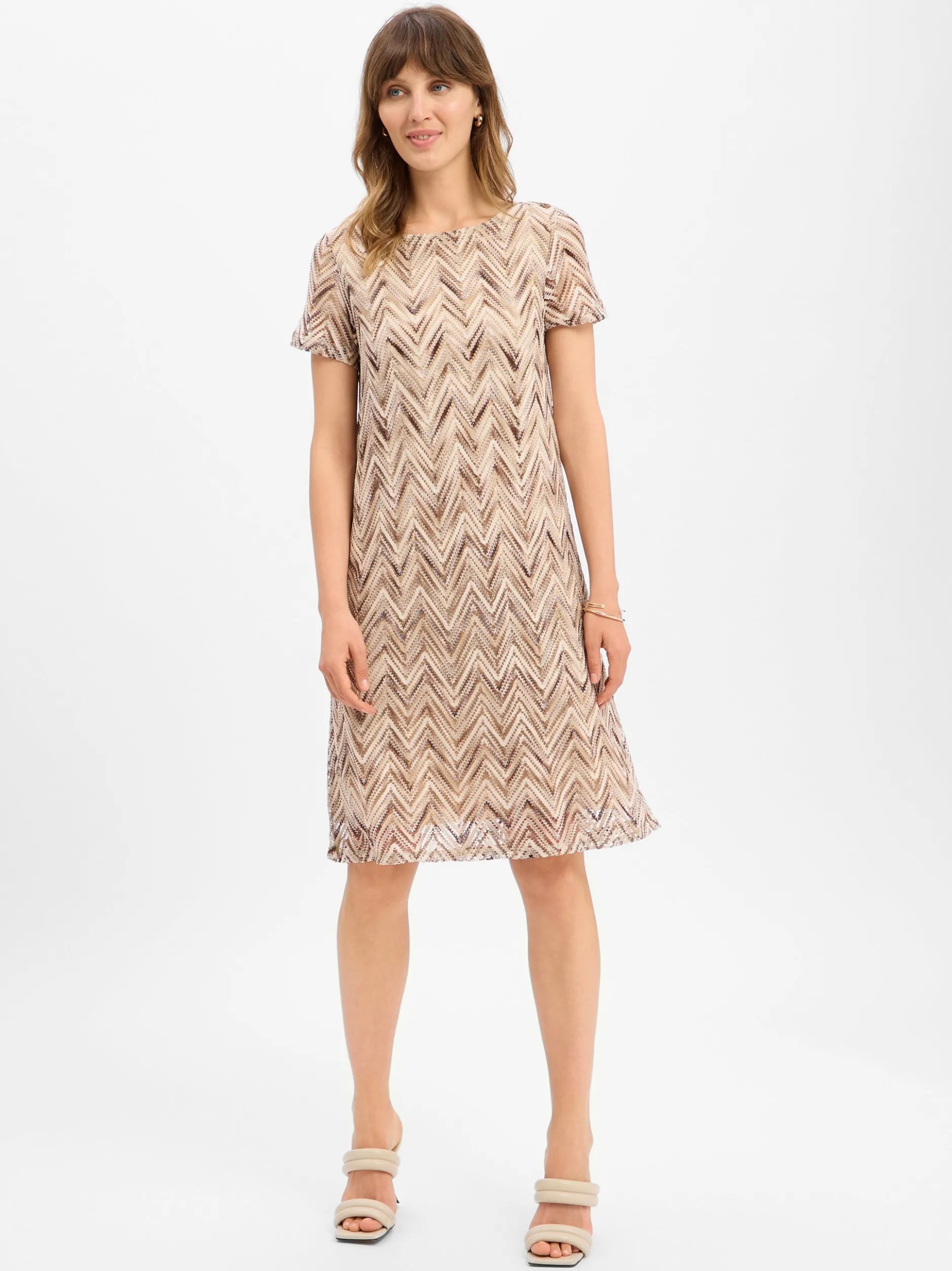 s.Oliver BLACK LABEL Damen Häkelkleid in beige schoko