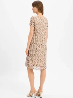 s.Oliver BLACK LABEL Damen Häkelkleid in beige schoko