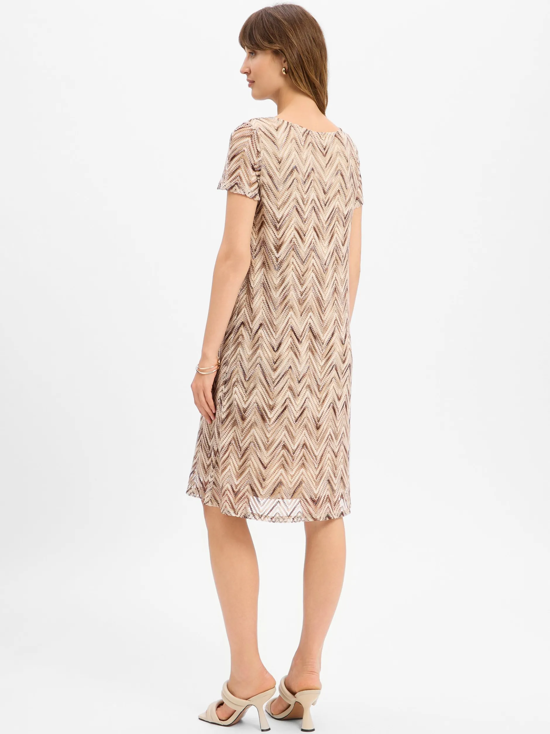 s.Oliver BLACK LABEL Damen Häkelkleid in beige schoko
