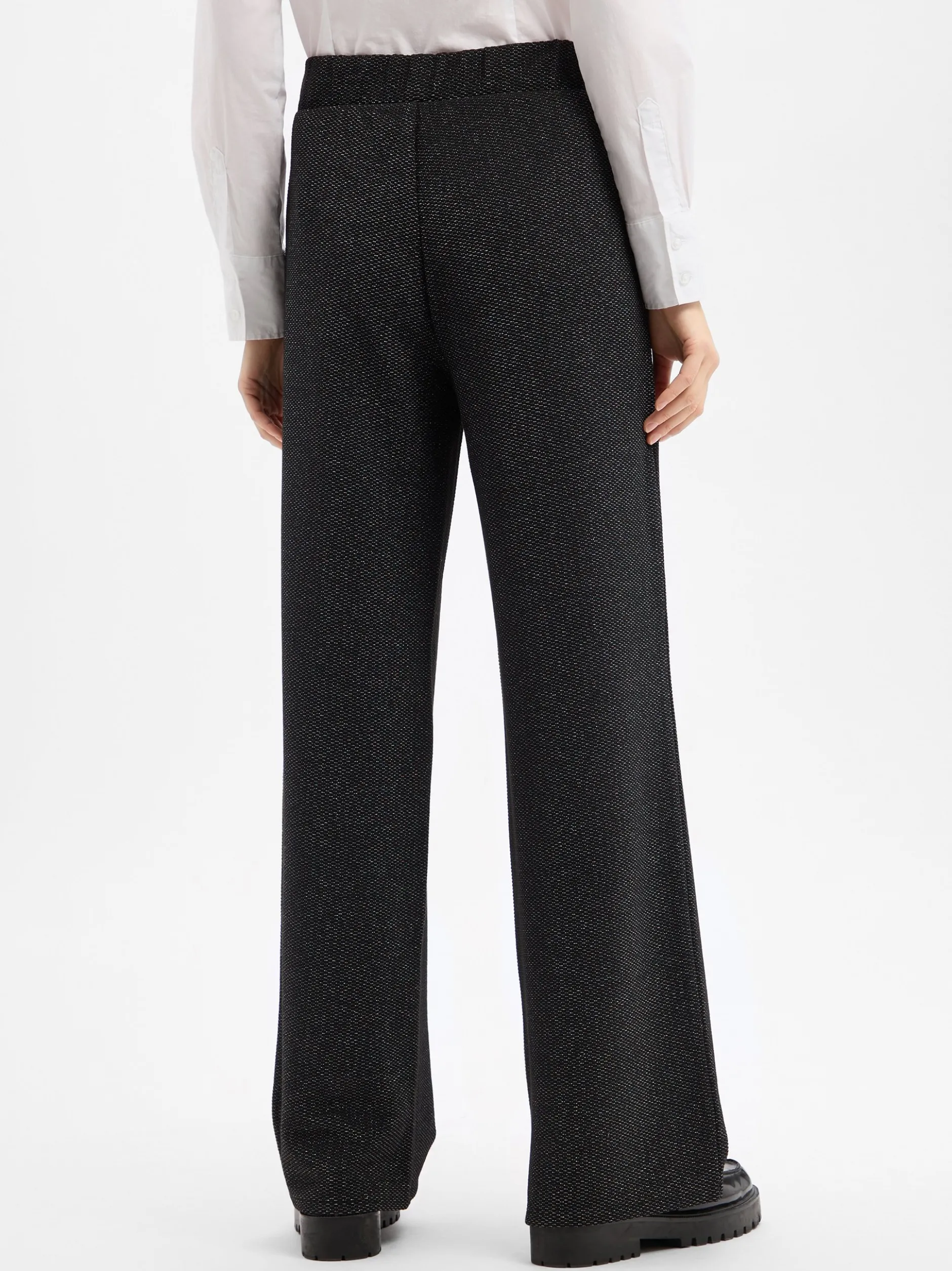 s.Oliver BLACK LABEL Damen Stoffhose in schwarz silber