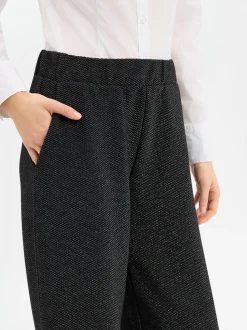 s.Oliver BLACK LABEL Damen Stoffhose in schwarz silber