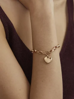 s.Oliver Damen Armband - Chunky Heart in roségold