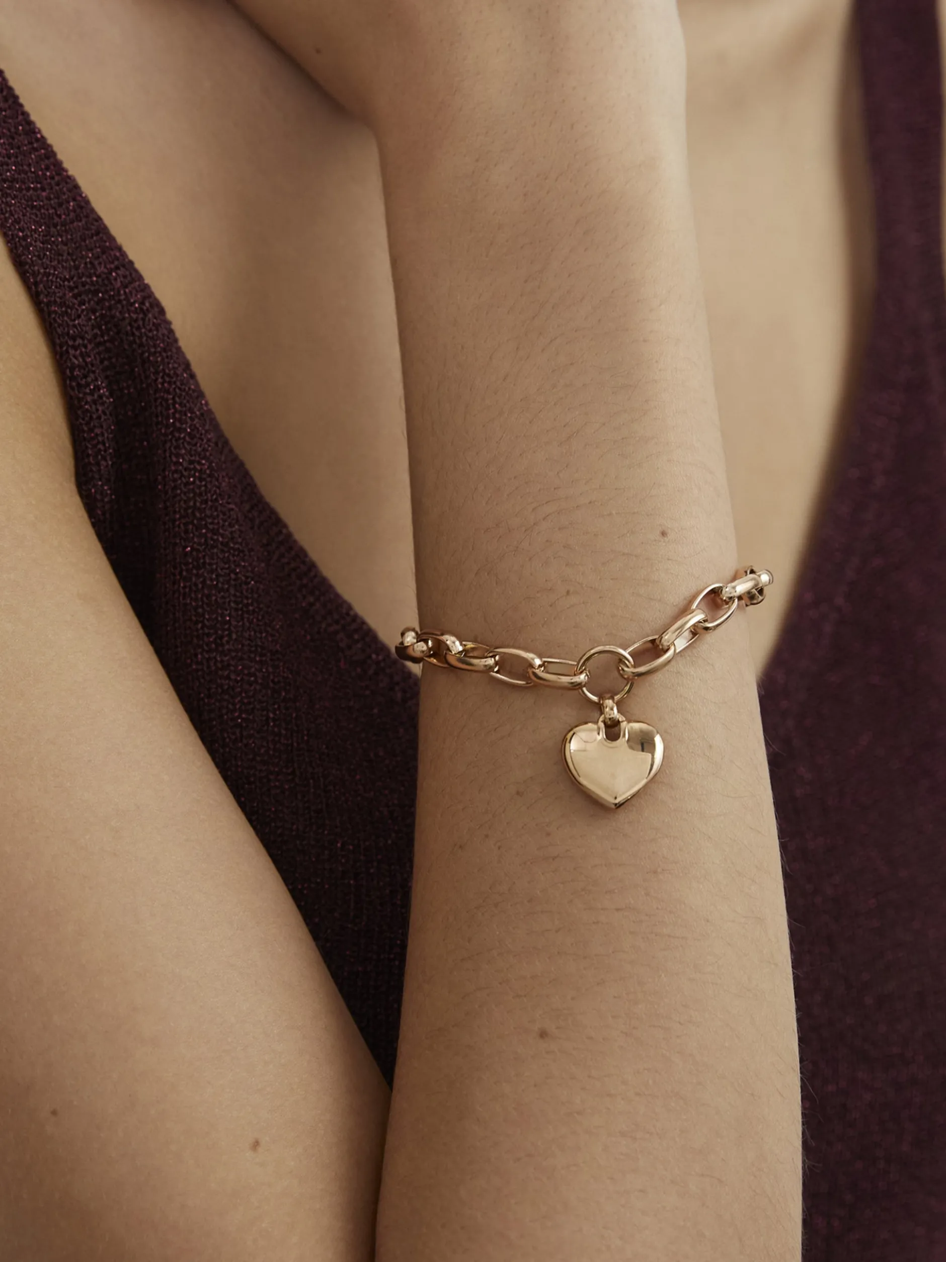 s.Oliver Damen Armband - Chunky Heart in roségold