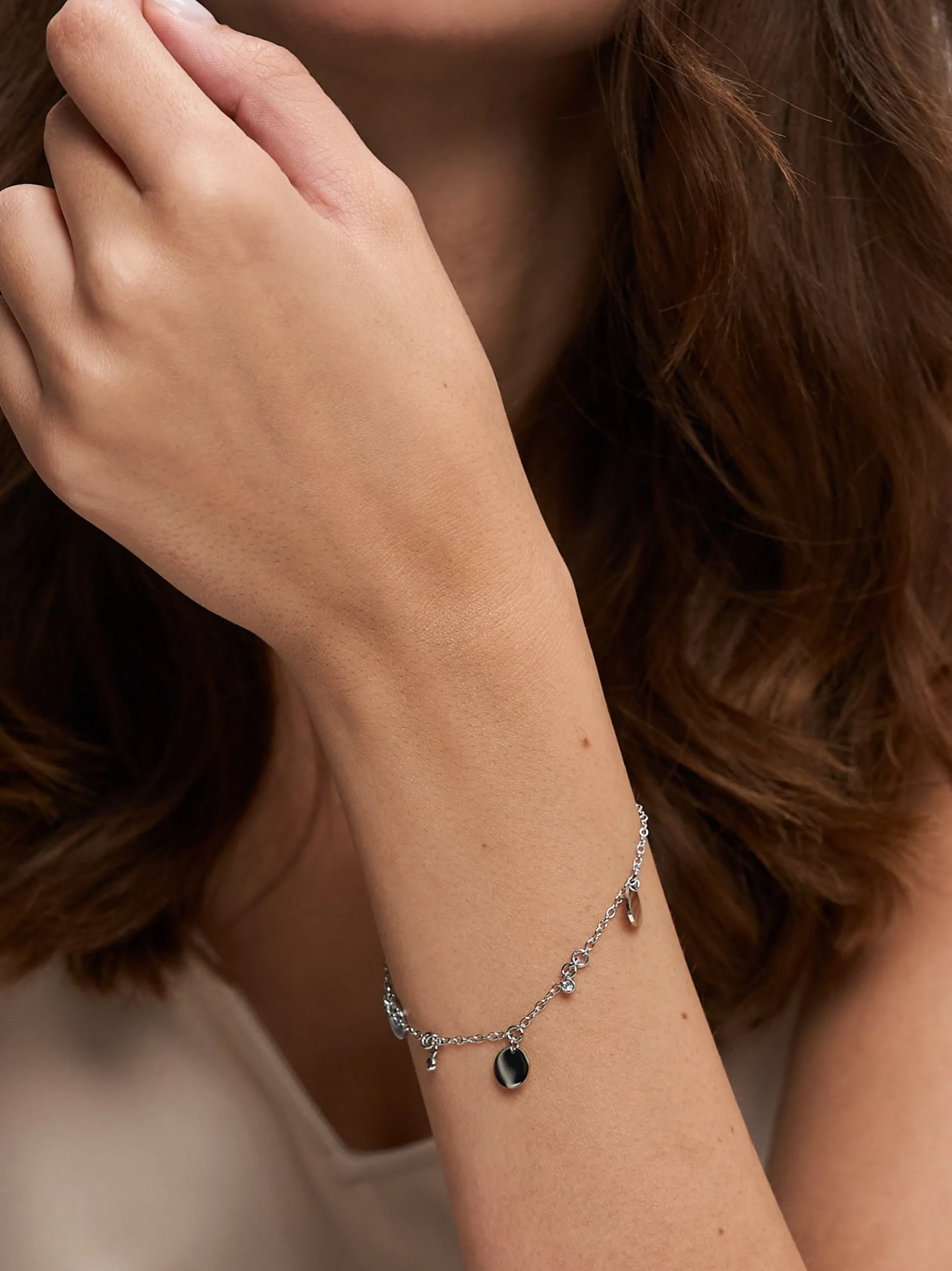 s.Oliver Damen Armband - Coins in silber