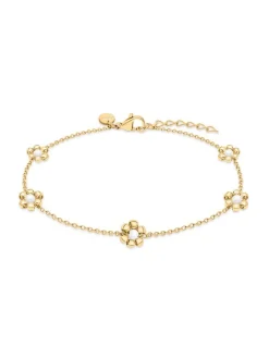s.Oliver Damen Armband - Flower in gold