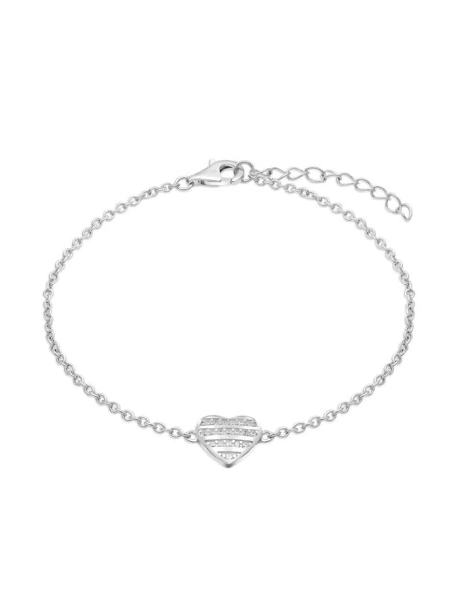 s.Oliver Damen Armband - Striped Heart in silber
