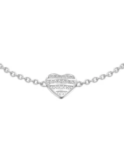 s.Oliver Damen Armband - Striped Heart in silber