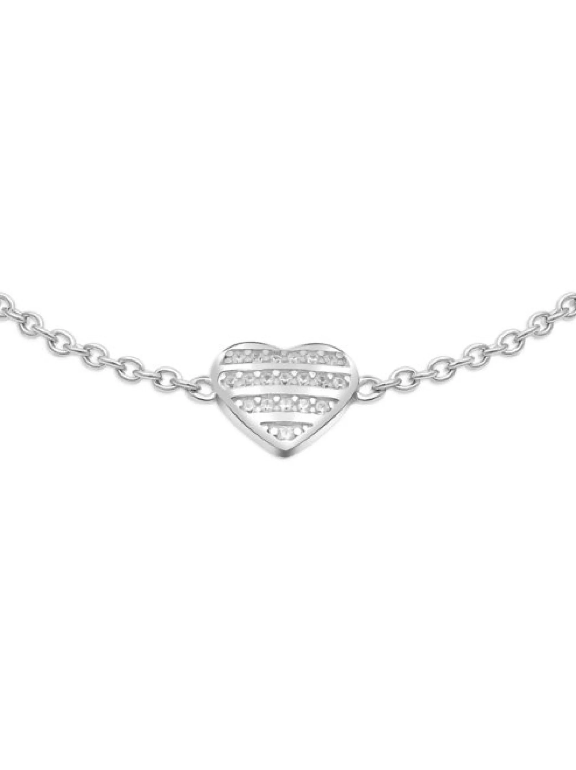 s.Oliver Damen Armband - Striped Heart in silber