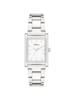 s.Oliver Damen Armbanduhr - Line Time in silber