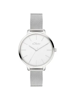 s.Oliver Damen Armbanduhr - Lovely Time in silber
