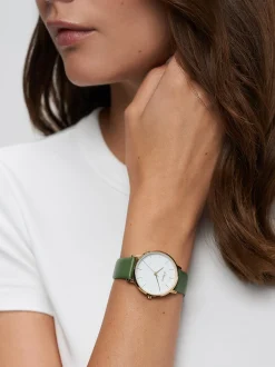 s.Oliver Damen Armbanduhr - Modern Basics in grün