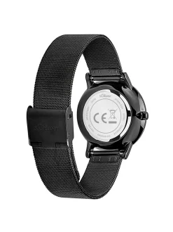 s.Oliver Damen Armbanduhr - Modern Basics in schwarz