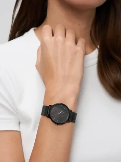 s.Oliver Damen Armbanduhr - Modern Basics in schwarz