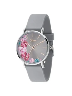 s.Oliver Damen Armbanduhr - Modern Statement in grau