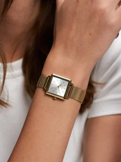 s.Oliver Damen Armbanduhr - Square Time in gold