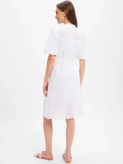 s.Oliver Damen Blusenkleid in weiß - Ärmel: kurzarm