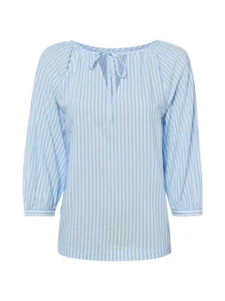 s.Oliver Damen Blusenshirt in hellblau weiß