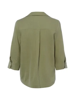 s.Oliver Damen Blusenshirt mit Leinen in oliv