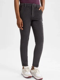 s.Oliver Damen Cordhose in anthrazit - Länge: lang
