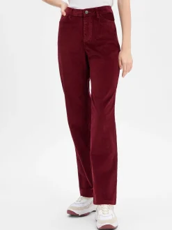 s.Oliver Damen Cordhose in bordeaux - Länge: lang