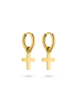 s.Oliver Damen Creolen - Modern Cross in gold
