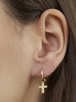 s.Oliver Damen Creolen - Modern Cross in gold