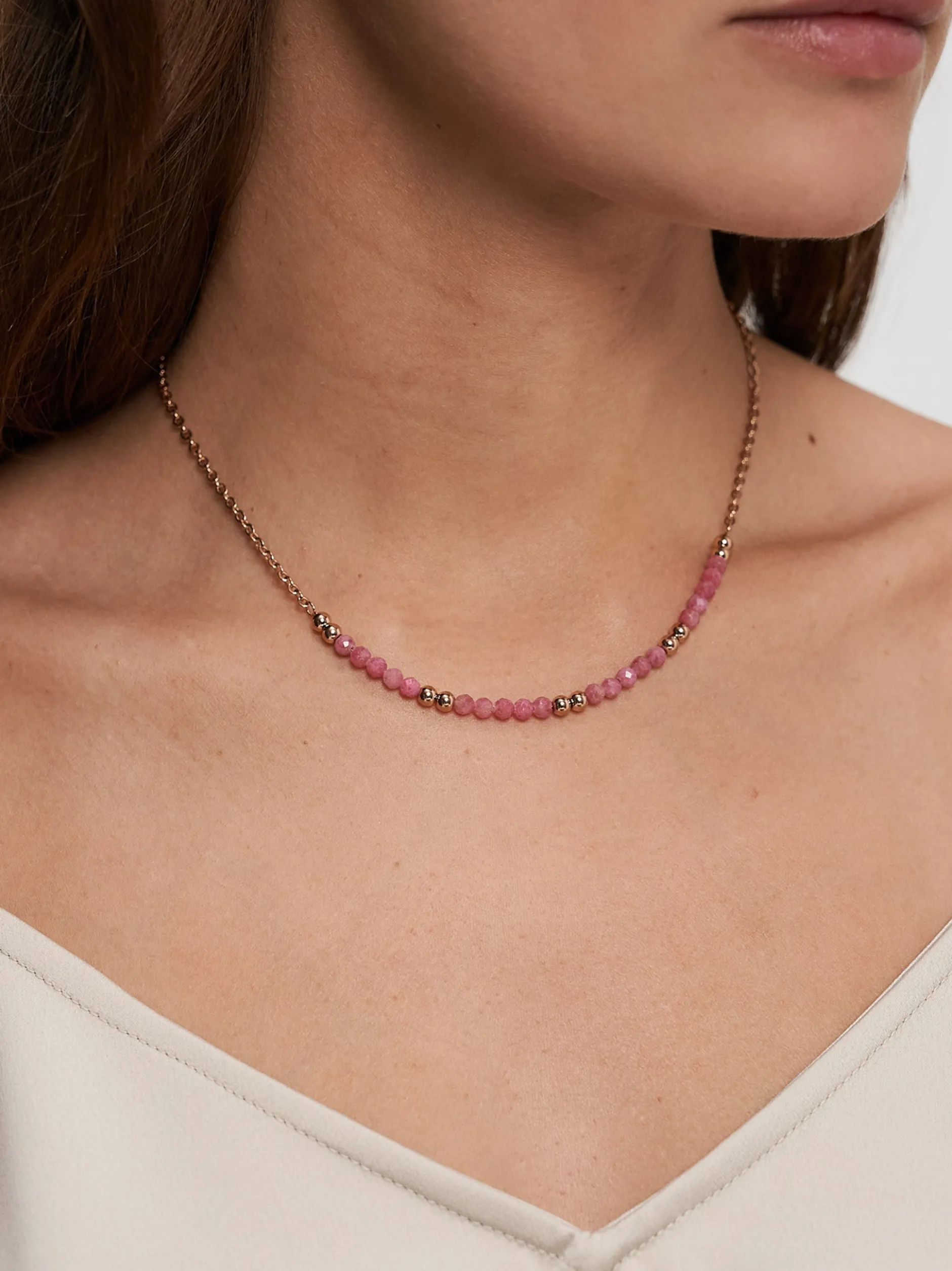 s.Oliver Damen Halskette - Colorful Beads in roségold