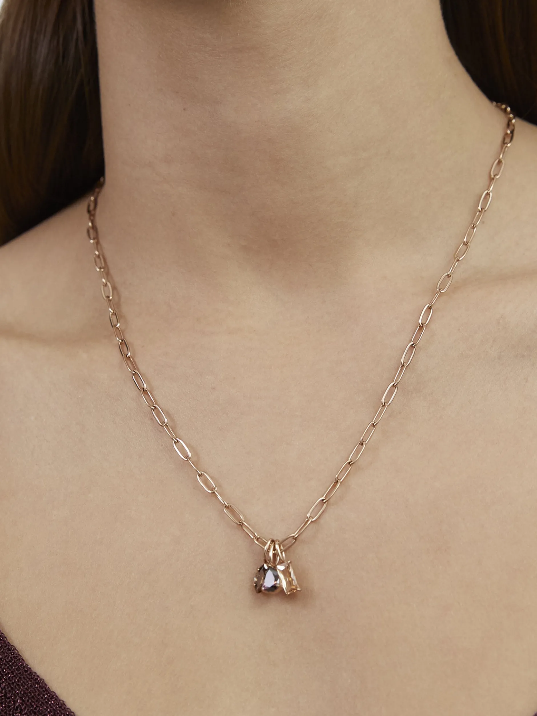s.Oliver Damen Halskette - Elegant Stones in roségold