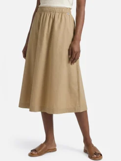 s.Oliver Damen Midirock in beige - Länge: midi
