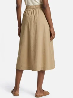 s.Oliver Damen Midirock in beige - Länge: midi