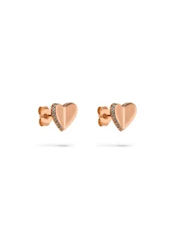 s.Oliver Damen Ohrstecker - Folded Heart in roségold