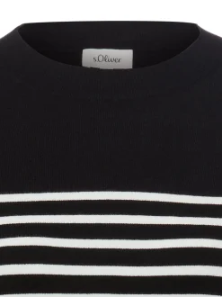 s.Oliver Damen Pullover in schwarz weiß - Ärmel: langarm