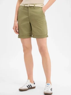 s.Oliver Damen Shorts in oliv - Länge: kurz