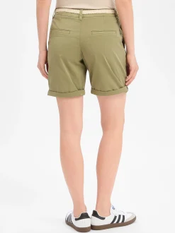 s.Oliver Damen Shorts in oliv - Länge: kurz