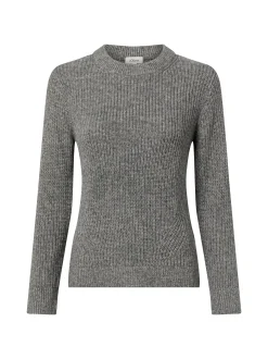 s.Oliver Damen Strickpullover mit Wollanteil in grau