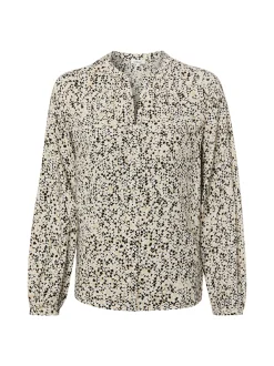 s.Oliver Damen Tunikabluse in beige schwarz