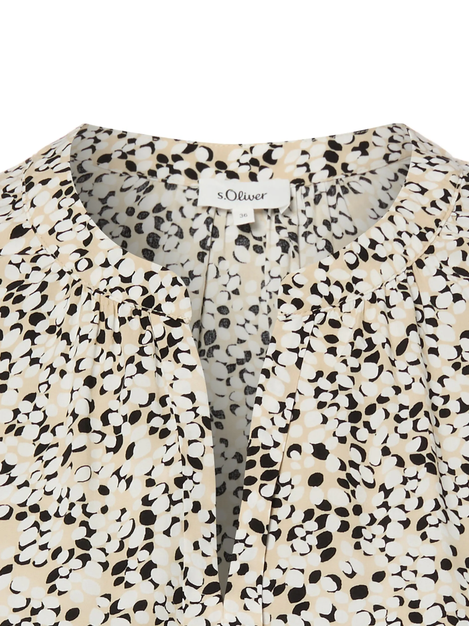 s.Oliver Damen Tunikabluse in beige schwarz