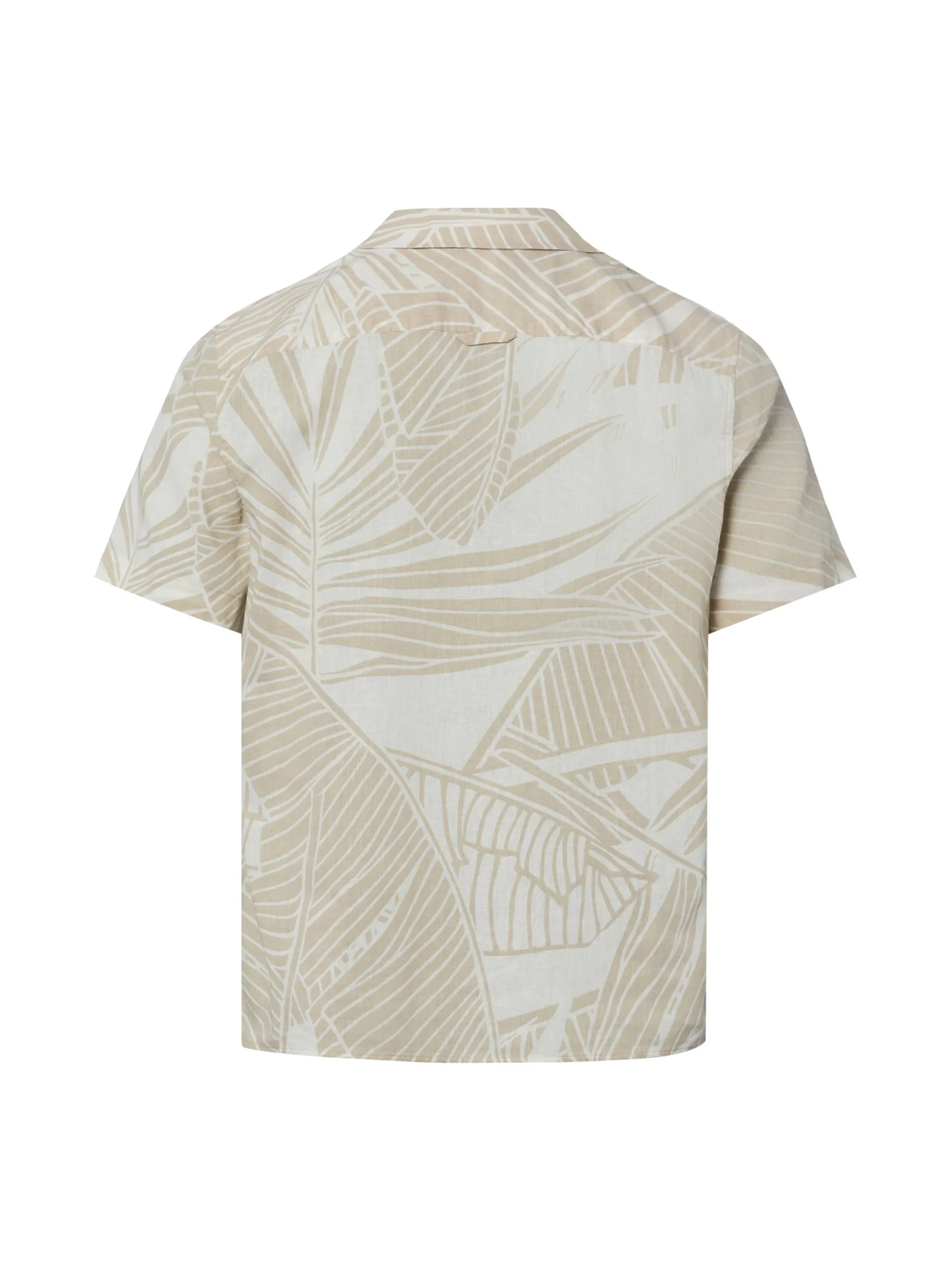 s.Oliver Herren Freizeithemd mit Leinenanteil in beige weiß