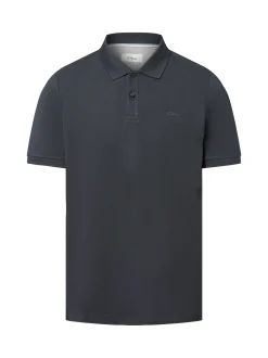 s.Oliver Herren Poloshirt in anthrazit - Ärmel: kurzarm