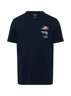 s.Oliver Herren T-Shirt in marine - Ausschnitt: Rundhals