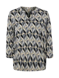 soyaconcept® Damen Blusenshirt in grau gelb