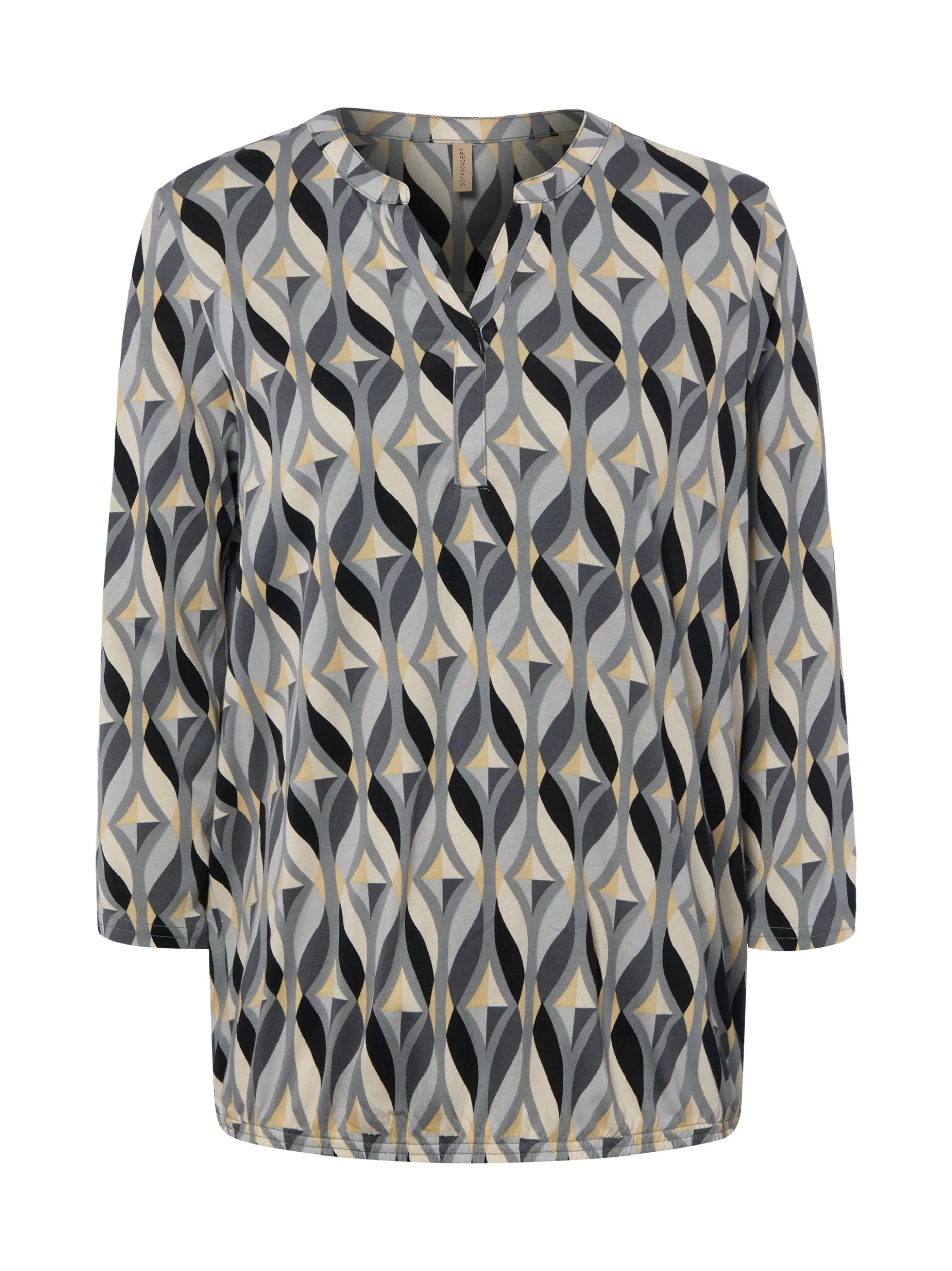 soyaconcept® Damen Blusenshirt in grau gelb