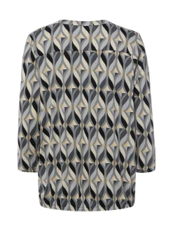 soyaconcept® Damen Blusenshirt in grau gelb