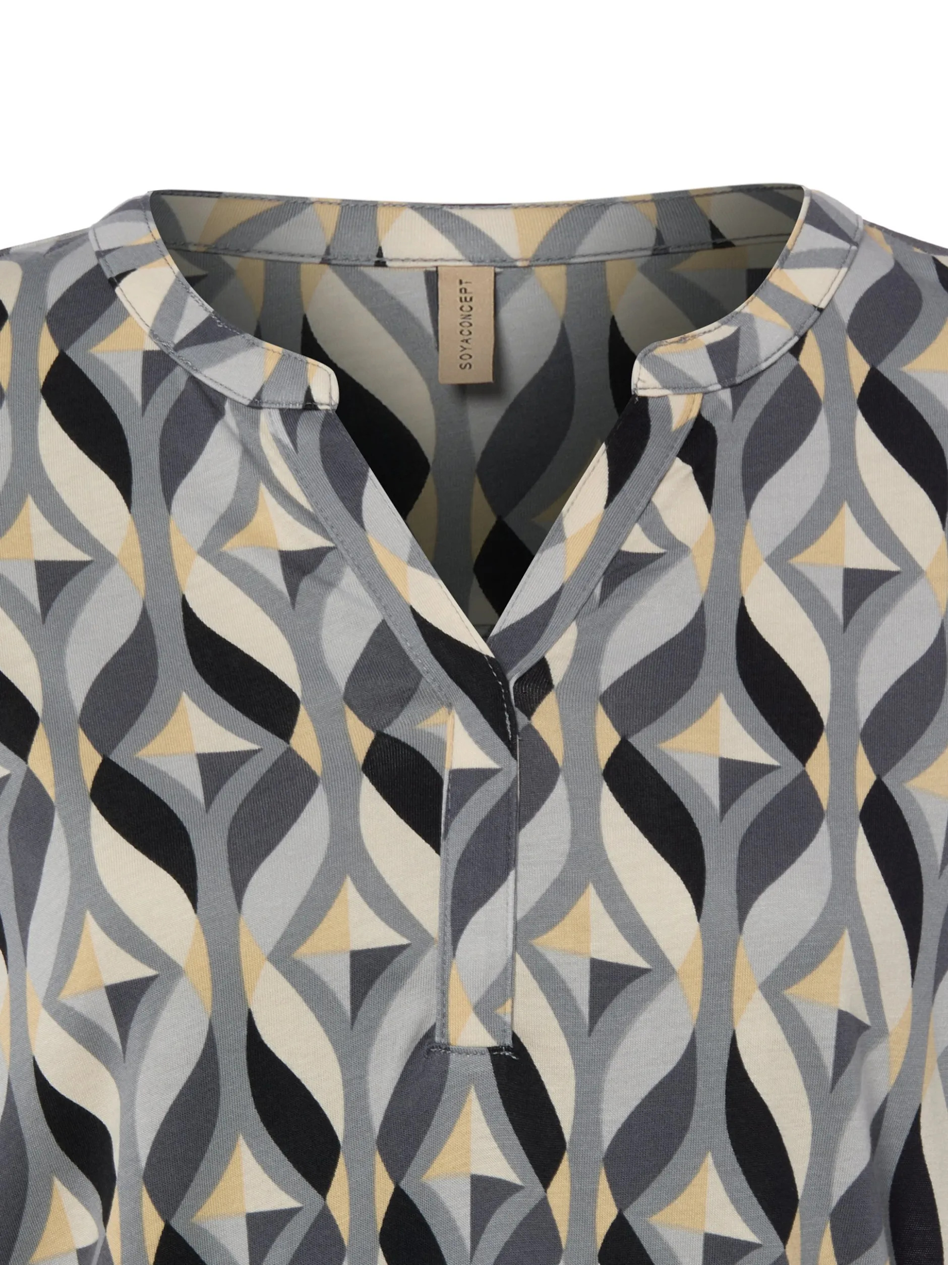 soyaconcept® Damen Blusenshirt in grau gelb