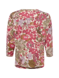 soyaconcept® Damen Langarmshirt - Felicity in himbeer beige